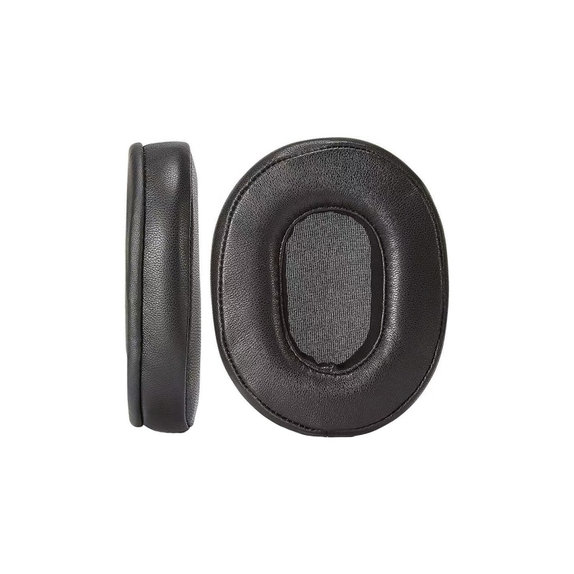 Coussinets de rechange pour Audio-Technica ATH-MSR7, ATH-M50x, Mousse à mémoire + Cuir, Noires, 1 Paire