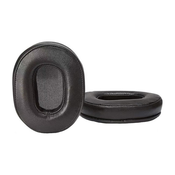 Coussinets de rechange pour Audio-Technica ATH-MSR7, ATH-M50x, Mousse à mémoire + Cuir, Noires, 1 Paire