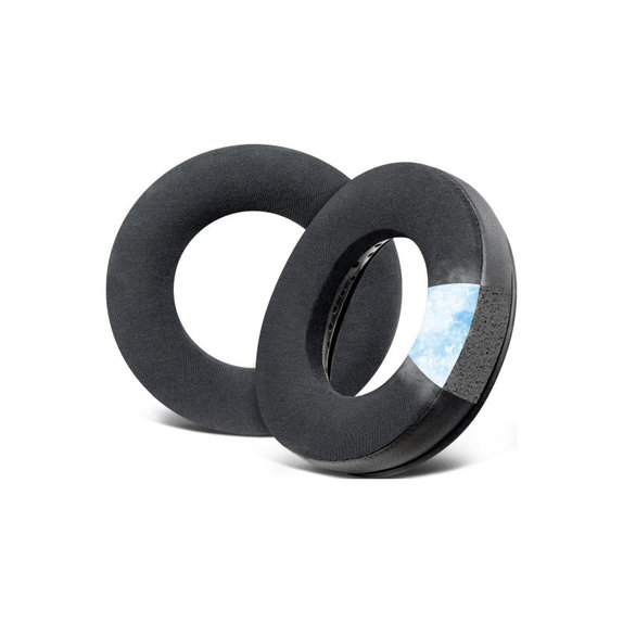 Coussinets de rechange pour Beyerdynamic DT440, DT660, DT990 Pro, Mousse à mémoire + Cuir + en Textil + Gel Rafraîchissant, Noires, 1 Paire