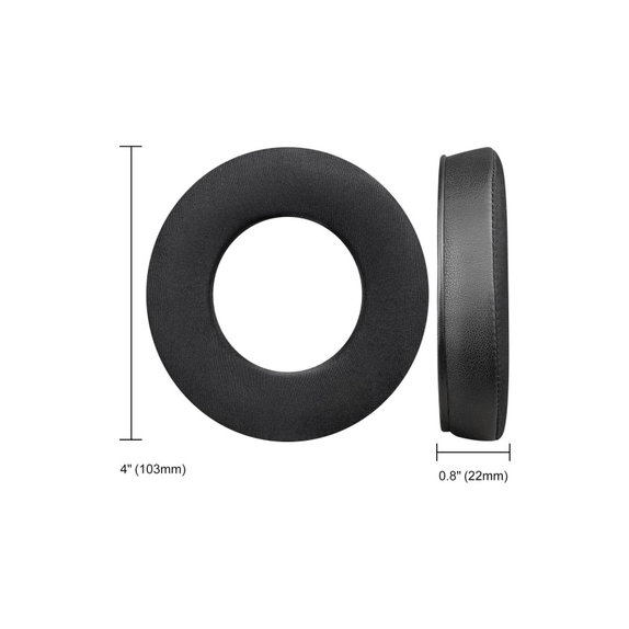 Coussinets de rechange pour Beyerdynamic DT440, DT660, DT990 Pro, Mousse à mémoire + Cuir + en Textil + Gel Rafraîchissant, Noires, 1 Paire