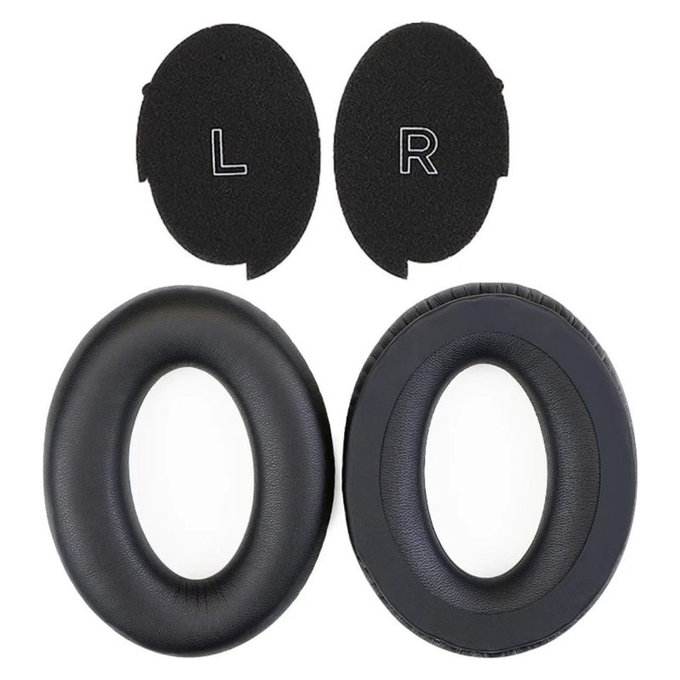 Coussinets de rechange pour Bose A30, cuir PU, Noires, 1 Paire