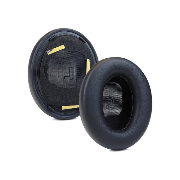 Coussinets de rechange pour Bose QC Ultra, Mousse à mémoire + Cuir, Noires, 1 Paire