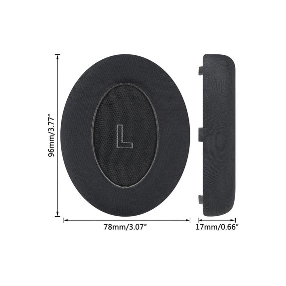 Coussinets de rechange pour Bose QC Ultra, Mousse à mémoire + en Textile + Cuir, Noires, Gel Rafraîchissant, 1 Paire