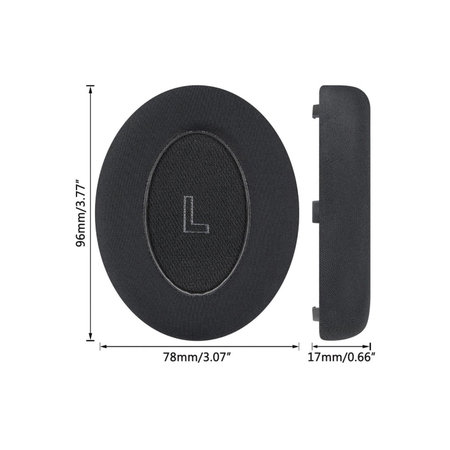 Coussinets de rechange pour Bose QC Ultra, Mousse à mémoire + en Textile + Cuir, Noires, Gel Rafraîchissant, 1 Paire