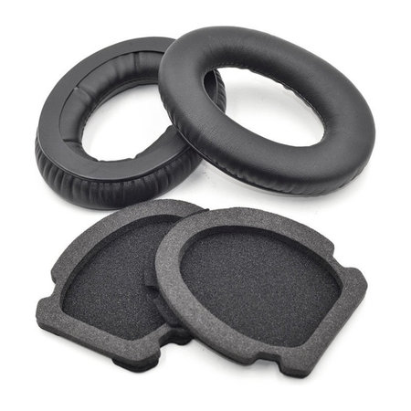 Coussinets de rechange pour Bose Aviation A10, A20, Mousse à mémoire + cuir PU, Noires, 1 Paire