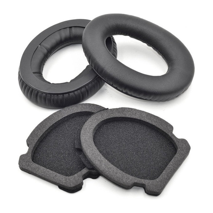 Coussinets de rechange pour Bose Aviation A10, A20, Mousse à mémoire + cuir PU, Noires, 1 Paire