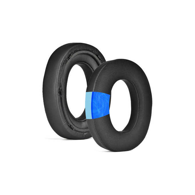 Coussinets de rechange pour Bowers & Wilkins PX7 S2, PX8, Mousse à mémoire + cuir PU + en Textil, Noires, Gel Rafraîchissant, 1 Paire