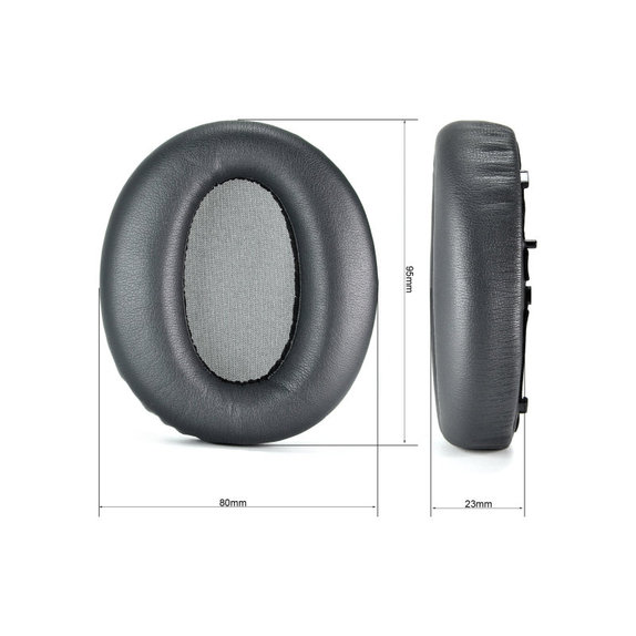 Coussinets de rechange pour Edifier W820NB, Mousse à mémoire + cuir PU, Noires, 1 Paire
