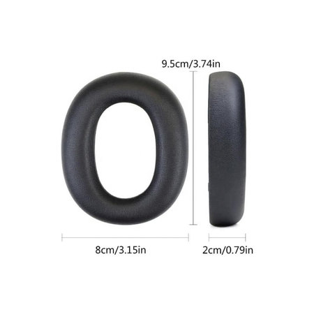 Coussinets de rechange pour Edifier W860NB Pro, WH950NB, Mousse à mémoire + Cuir, Noires, 1 Paire