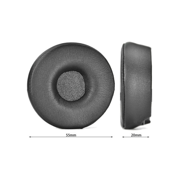 Coussinets de rechange pour Jabra Engage 55, 65, 75 (Stereo), Mousse à mémoire + Cuir, Noires, 1 Paire