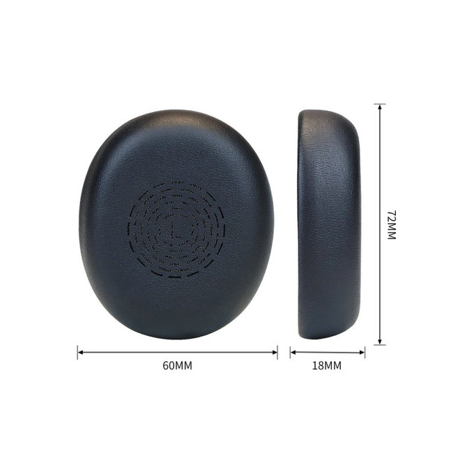 Coussinets de rechange pour Jabra Evolve2 65 UC/MS (Flex), Mousse à mémoire + cuir PU, Noires, 1 Paire