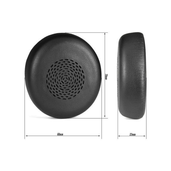 Coussinets de rechange pour Jabra Evolve 2 75 UC/MS, Mousse à mémoire + cuir PU, Noires, 1 Paire