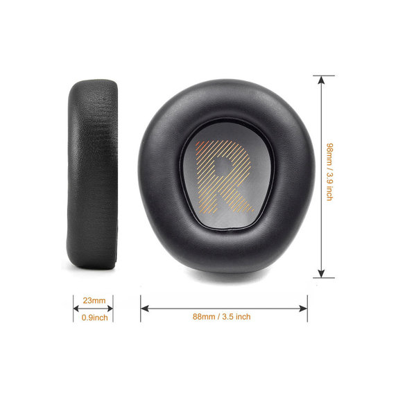 Coussinets de rechange pour JBL Quantum One, Mousse à mémoire + cuir PU, Noires, 1 Paire