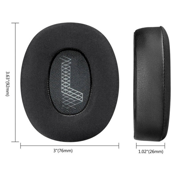 Coussinets de rechange pour JBL Live 650, 660, E65, Mousse à mémoire + Cuir + en Textil, Noires, Gel Rafraîchissant, 1 Paire