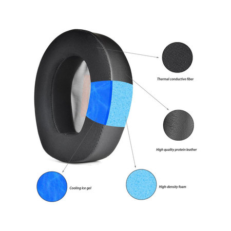 Coussinets de rechange pour JBL Quantum Q800, Mousse à mémoire, Noires, Gel Rafraîchissant, 1 Paire