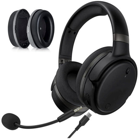Coussinets de rechange pour Kingston HyperX Cloud Orbit S, Mousse à mémoire + cuir PU, Noires, 1 Paire