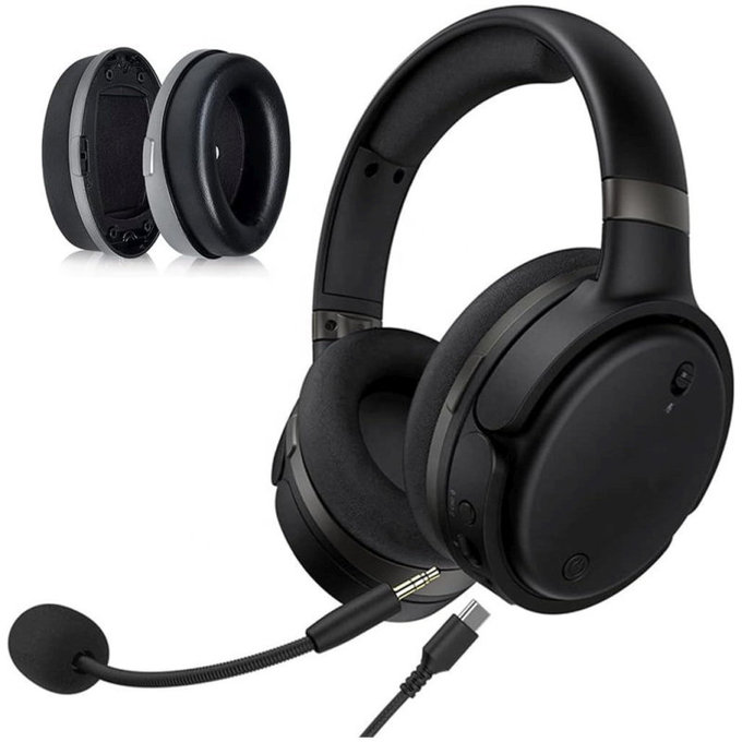 Coussinets de rechange pour Kingston HyperX Cloud Orbit S, Mousse à mémoire + cuir PU, Noires, 1 Paire