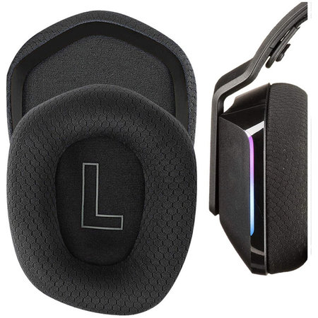 Coussinets de rechange pour Logitech G335, G733, Mousse à mémoire + en Textil, Noires, 1 Paire