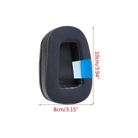 Coussinets de rechange pour Logitech G633 Artemis, G933 Artemis, Mousse à mémoire + en Textil + Cuir, Noires, Gel Rafraîchissant, 1 Paire