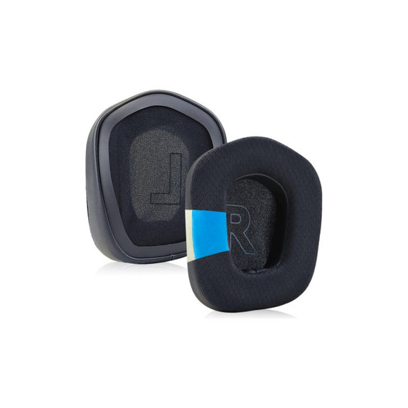 Coussinets de rechange pour Logitech G733, Mousse à mémoire + en Textil + Cuir, Noires, Gel Rafraîchissant, 1 Paire