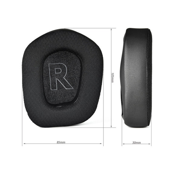 Coussinets de rechange pour Logitech G733, Mousse à mémoire + en Textil + Cuir, Noires, Gel Rafraîchissant, 1 Paire