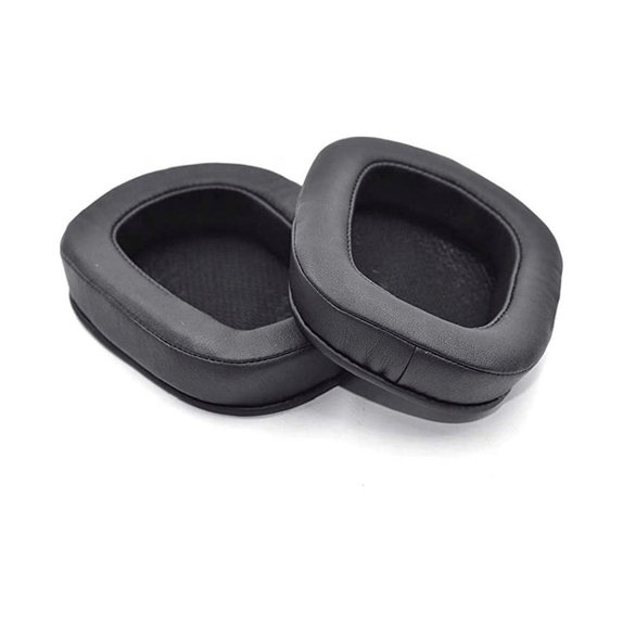 Coussinets de rechange pour Logitech G633 Artemis, G933 Artemis, Mousse à mémoire + Cuir, Noires, 1 Paire