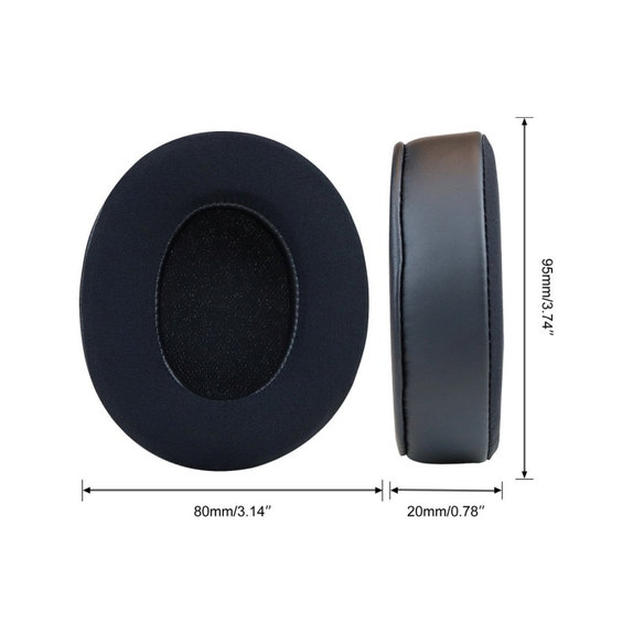 Coussinets de rechange pour Beats Studio Pro, Mousse à mémoire + en Textile + Cuir, Noires, Gel Rafraîchissant, 1 Paire