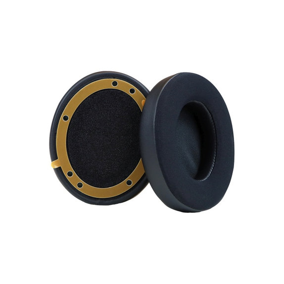 Coussinets de rechange pour Beats Studio Pro, Mousse à mémoire + en Textile + Cuir, Noires, Gel Rafraîchissant, 1 Paire