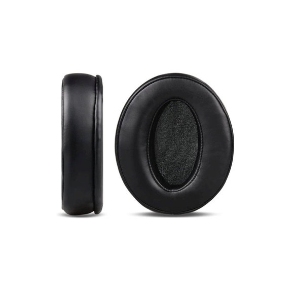 Coussinets de rechange pour Sennheiser HD4.50, HD450, Mousse à mémoire + Cuir, Noires, 1 Paire