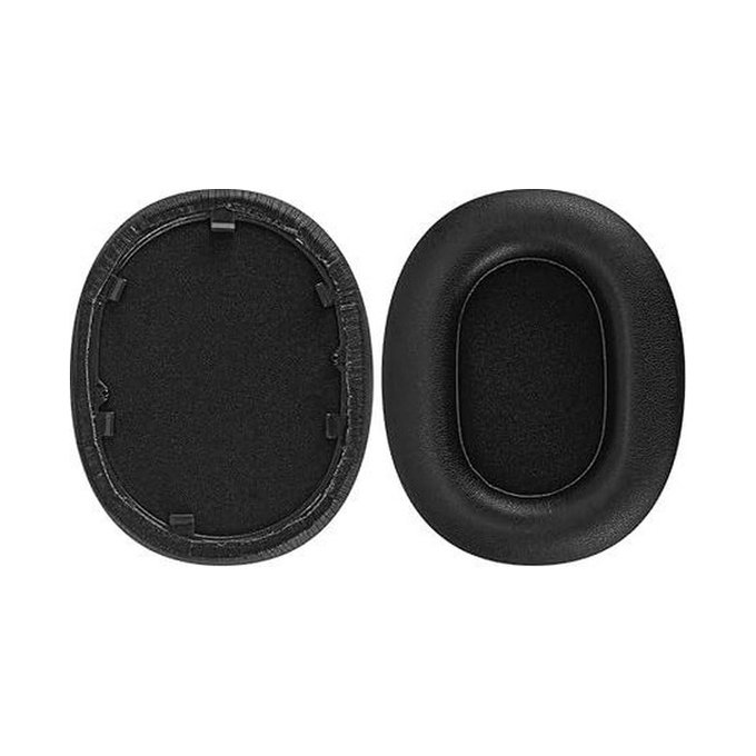 Coussinets de rechange pour Sony WH-1000XM5, Mousse à mémoire + Cuir, Noires, 1 Paire