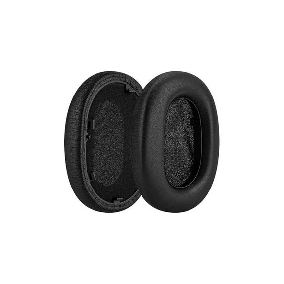 Coussinets de rechange pour Sony WH-1000XM5, Mousse à mémoire + Cuir, Noires, 1 Paire