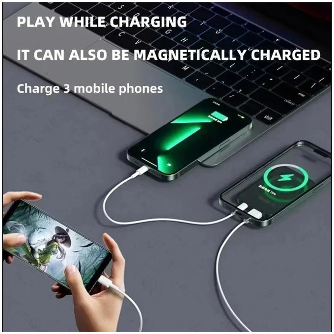 FixPremium - PowerBank MagSafe 5000mAh avec Écran LED, noir