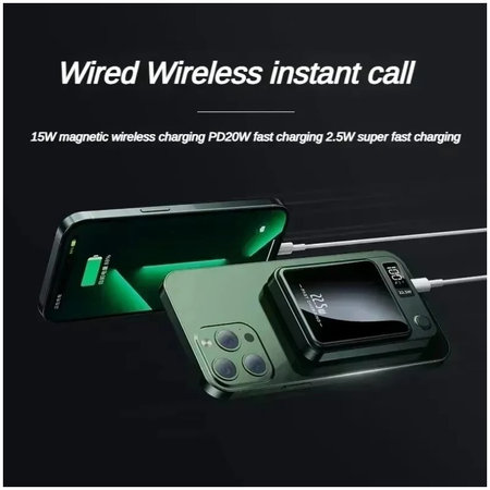 FixPremium - PowerBank MagSafe 5000mAh avec Écran LED, noir