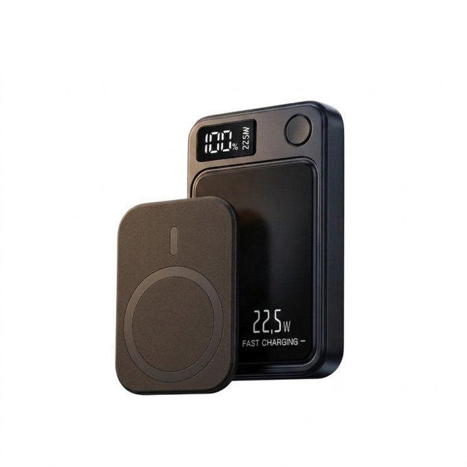 FixPremium - PowerBank MagSafe 5000mAh avec Écran LED, noir