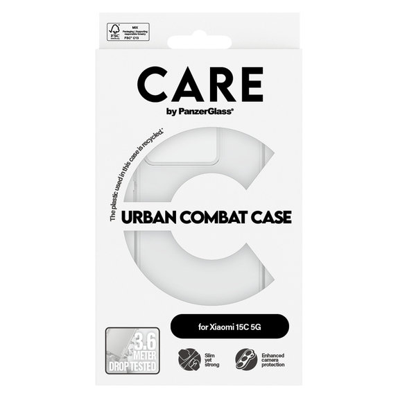 Étui Urban Combat pour Xiaomi 15C 5G, Transparent, PanzerGlass