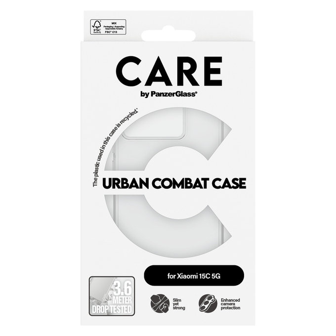 Étui Urban Combat pour Xiaomi 15C 5G, Transparent, PanzerGlass