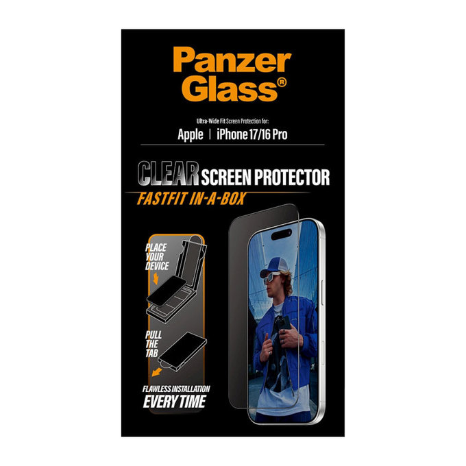 Verre trempé UWF avec applicateur pour Samsung A17/A17 5G, Clair, PanzerGlass