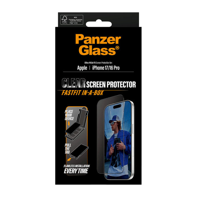 Verre trempé UWF avec applicateur pour Samsung A17/A17 5G, Clair, PanzerGlass