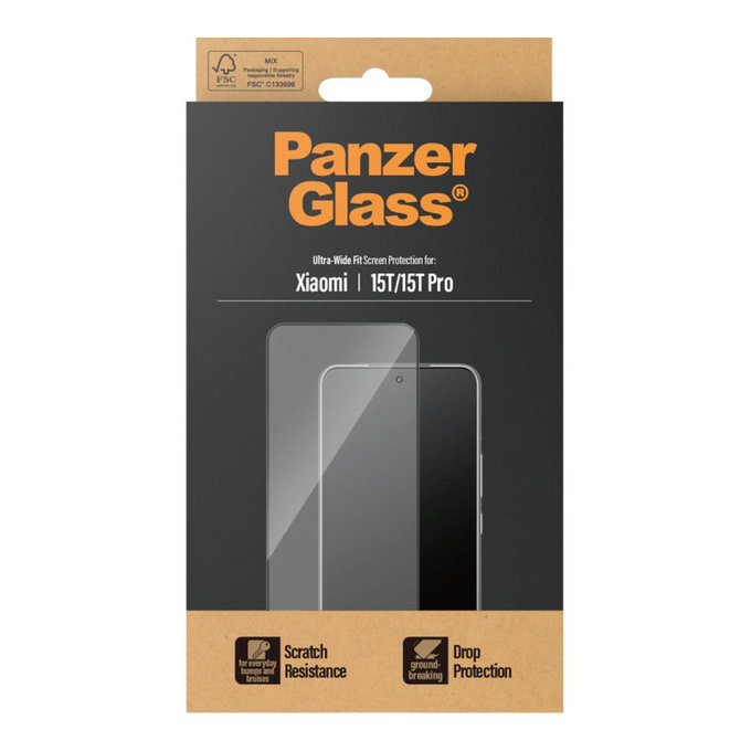 Verre trempé UWF pour Xiaomi 15T/15T Pro, Noir, PanzerGlass
