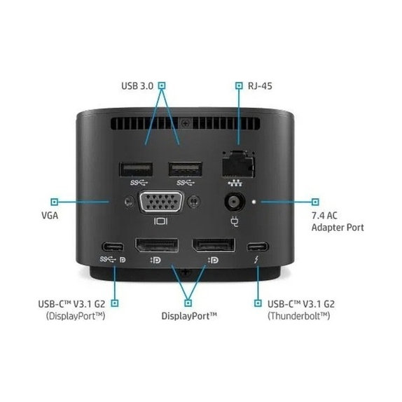 HP - Station d'accueil Thunderbolt G2 (USB-C) Reconditionné