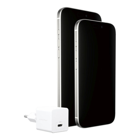 Adaptateur de voyage Grand Prix USB-C, GaN, 30 W PD, blanc argenté, empower
