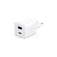 Adaptateur de voyage Grand Prix USB-C/USB-A, GaN, 35 W PD, blanc argenté, empower