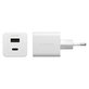 Adaptateur de voyage Grand Prix USB-C/USB-A, GaN, 35 W PD, blanc argenté, empower