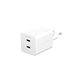 Adaptateur de voyage Grand Prix 2x USB-C, GaN, 45 W PD, Blanc argenté, empower