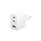 Adaptateur de voyage Grand Prix 2x USB-C/USB-A, GaN, 70 W PD, Blanc argenté, empower