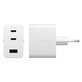 Adaptateur de voyage Grand Prix 2x USB-C/USB-A, GaN, 70 W PD, Blanc argenté, empower