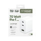 Adaptateur de voyage Grand Prix 2x USB-C/USB-A, GaN, 70 W PD, Blanc argenté, empower