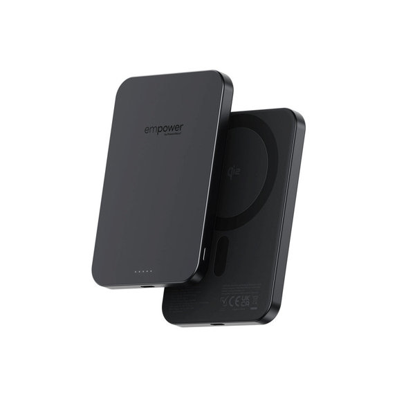 PowerBank sans fil 5000 mAh, 20 W, compatible avec MagSafe, Qi2/USB-C, Space Black, empower