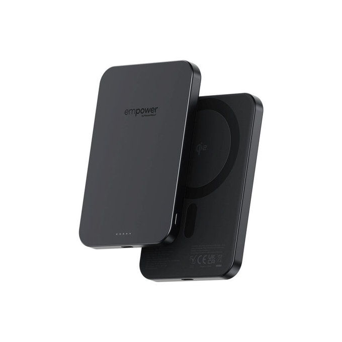 PowerBank sans fil 5000 mAh, 20 W, compatible avec MagSafe, Qi2/USB-C, Space Black, empower