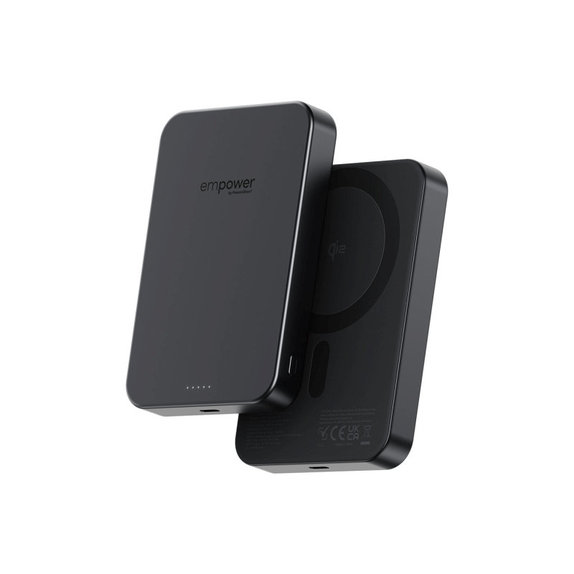 PowerBank sans fil 10000 mAh, 20 W, compatible avec MagSafe, Qi2/USB-C, Space Black, empower
